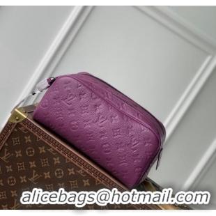 Super Quality Louis Vuitton Dopp Kit Toilet Clutch in Taurillon Monogram Leather M82576 Purple 2024