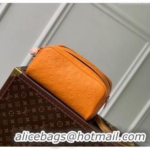 Modern Classic Louis Vuitton Dopp Kit Toilet Clutch in Taurillon Monogram Leather M82576 Orange Yellow 2024