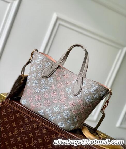 Low Cost Louis Vuitton Blossom PM Tote Bag in Mahina Perforated Calfskin M23758 Grey 2024