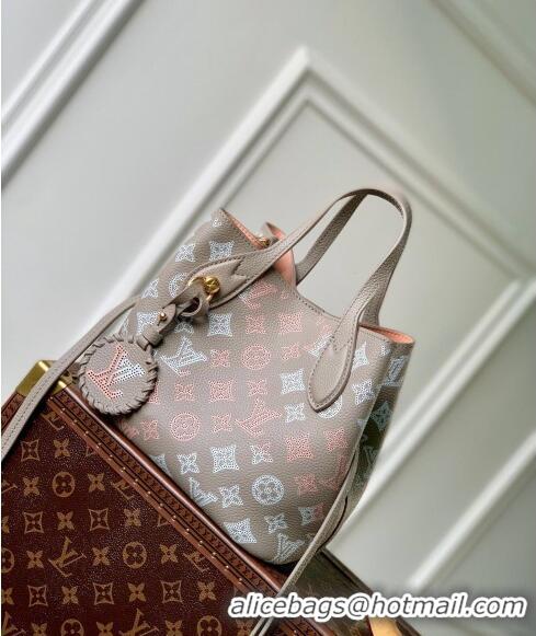 Low Cost Louis Vuitton Blossom PM Tote Bag in Mahina Perforated Calfskin M23758 Grey 2024