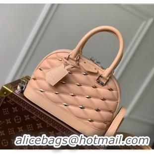 Pretty Style Louis Vuitton Alma BB Bag in Quilted Lambskin withStud M24153 Nude 2024