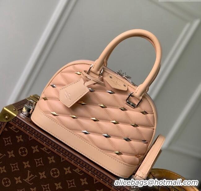 Pretty Style Louis Vuitton Alma BB Bag in Quilted Lambskin withStud M24153 Nude 2024