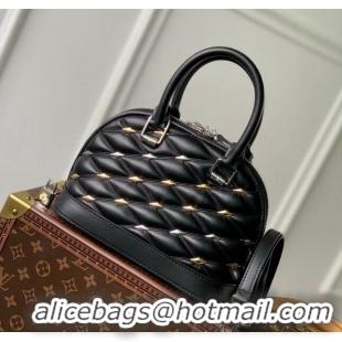 Traditional Specials Louis Vuitton Alma BB Bag in Quilted Lambskin withStud M83019 Black 2024