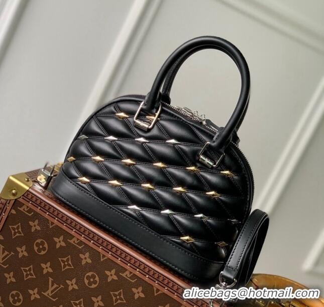 Traditional Specials Louis Vuitton Alma BB Bag in Quilted Lambskin withStud M83019 Black 2024