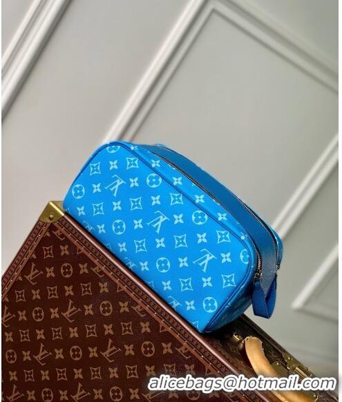 Sophisticated Louis Vuitton Dopp Kit Clutch M31037 Blue 2024