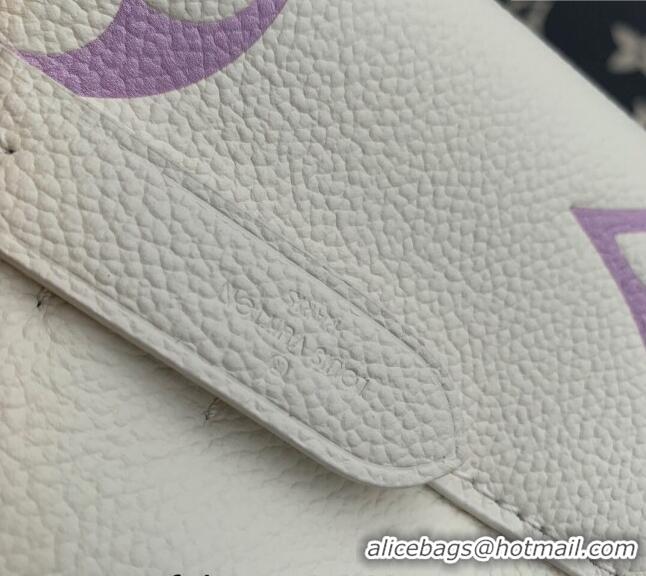 Top Grade Louis Vuitton NeoNoe BB Bucket Bag in Bicolor Monogram Leather M24048 Latte White/Purple 2024