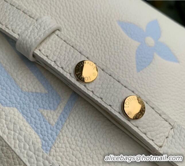 New Design Louis Vuitton NeoNoe BB Bucket Bag in Bicolor Monogram Leather M24048 Latte White/Blue 2024