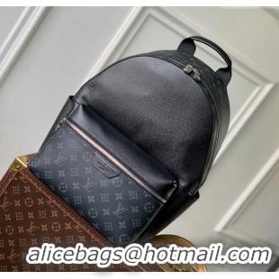 Luxury New Louis Vuitton Men's Discovery Backpack bag in Taiga Leather and Monogram Canvas M31033 Black 2024