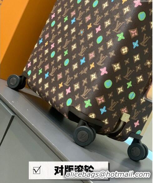 Generous Best Louis Vuitton Horizon Luggage Travel Bag 55cm in Monogram Craggy Canvas Chocolate 0417 Brown 2024