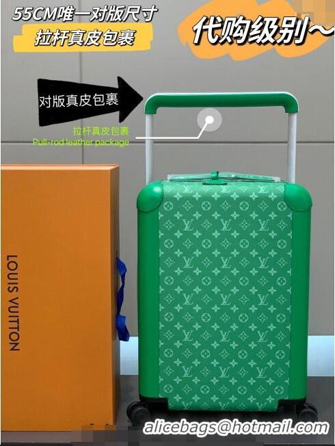 Traditional Discount Louis Vuitton Horizon Luggage Travel Bag 55cm in Monogram Canvas and Leather 0417 Green 2024