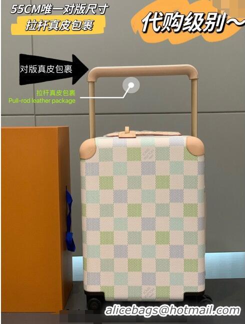 Popular Style Louis Vuitton Horizon Luggage Travel Bag 55cm in Damier Giant Canvas 7105 Pistachio Green 2024