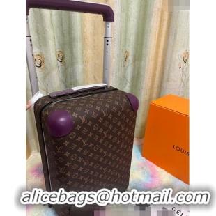 Unique Grade Louis Vuitton Horizon Luggage Travel Bag 55cm in Classci Monogram Canvas 0417 Purple 2024