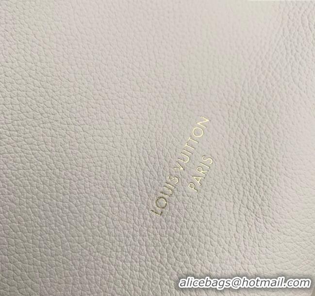 New Style Louis Vuitton Low Key Hobo MM Bag in Grained Calfskin M25022 Light Grey 2024