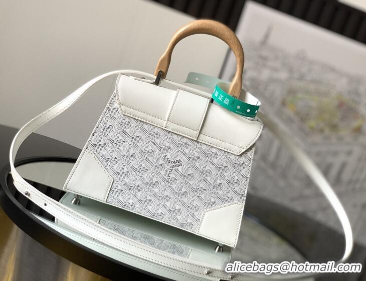 ​Buy Discount Goyard Structure Saigon Tote Bag With Strap Mini 8942 White