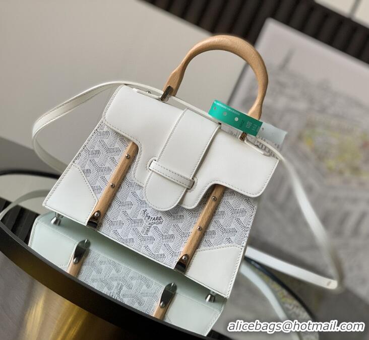 ​Buy Discount Goyard Structure Saigon Tote Bag With Strap Mini 8942 White