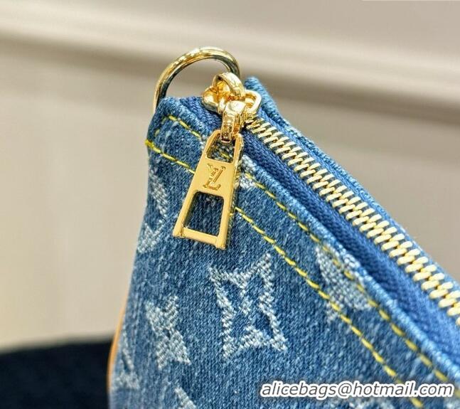 Original Cheap Louis Vuitton Mini Pochette Accessoires Bag On Chain 0513 Blue Denim 2024