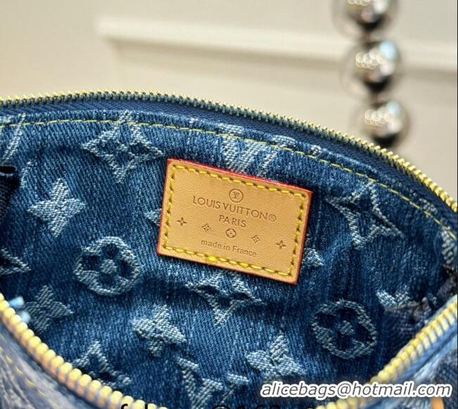 Original Cheap Louis Vuitton Mini Pochette Accessoires Bag On Chain 0513 Blue Denim 2024