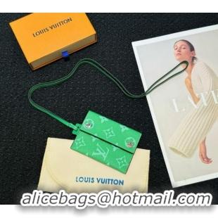 Market Sells Louis Vuitton Card Holder Necklace M83154 Green 2024