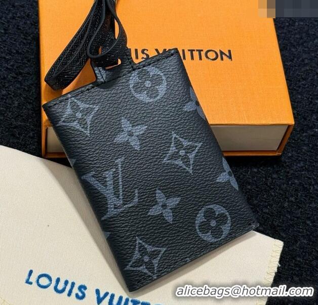 Discount Louis Vuitton Card Holder Necklace M83154 Black Monogram Canvas 2024