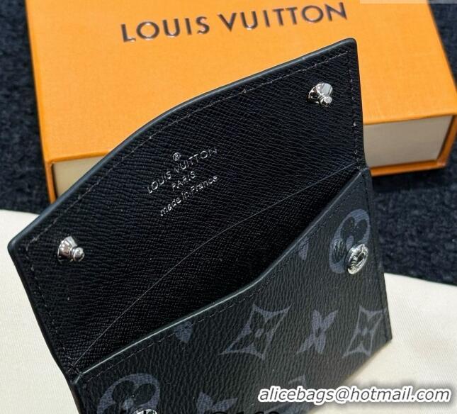 Discount Louis Vuitton Card Holder Necklace M83154 Black Monogram Canvas 2024