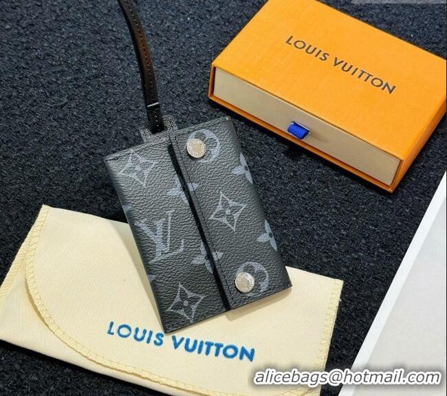 Discount Louis Vuitton Card Holder Necklace M83154 Black Monogram Canvas 2024