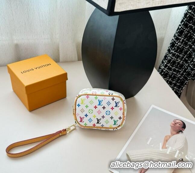 Famous Brand Louis Vuitton Vanity Monogram Clutch 0513 White/Multicolor 2024