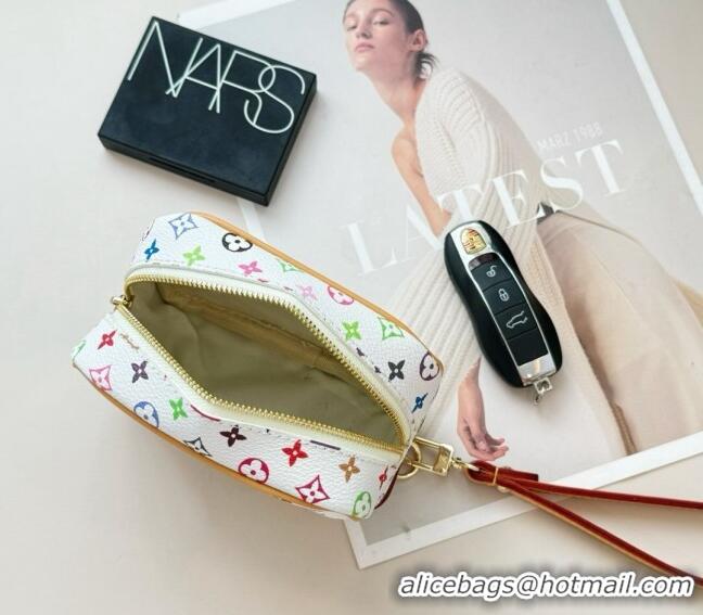 Famous Brand Louis Vuitton Vanity Monogram Clutch 0513 White/Multicolor 2024