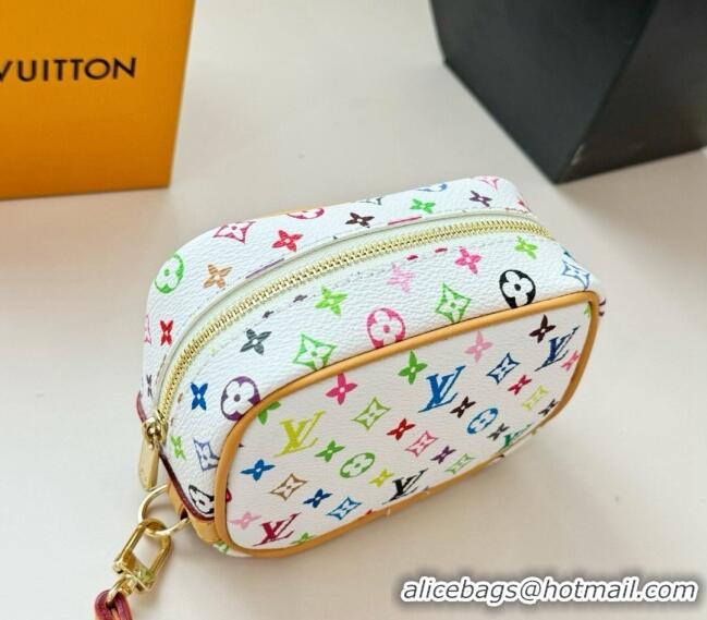 Famous Brand Louis Vuitton Vanity Monogram Clutch 0513 White/Multicolor 2024