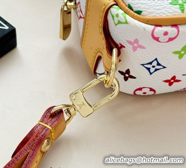 Famous Brand Louis Vuitton Vanity Monogram Clutch 0513 White/Multicolor 2024