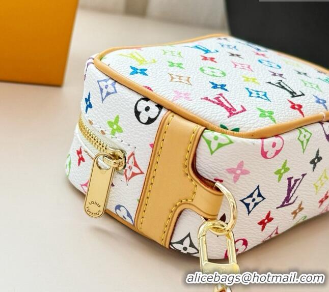 Famous Brand Louis Vuitton Vanity Monogram Clutch 0513 White/Multicolor 2024