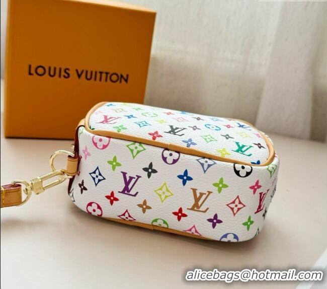 Famous Brand Louis Vuitton Vanity Monogram Clutch 0513 White/Multicolor 2024