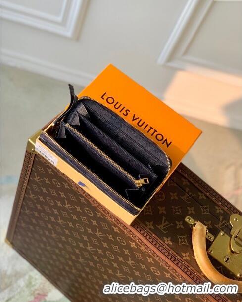 Famous Brand Louis Vuitton Zippy Wallet in Monogram Embossed Leather M61864 Black 2024