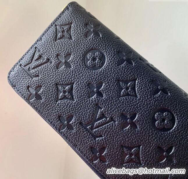 Famous Brand Louis Vuitton Zippy Wallet in Monogram Embossed Leather M61864 Black 2024