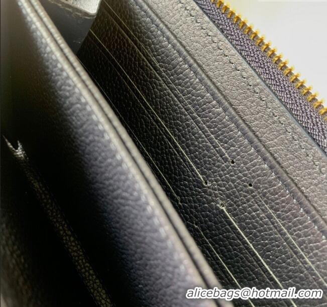 Famous Brand Louis Vuitton Zippy Wallet in Monogram Embossed Leather M61864 Black 2024