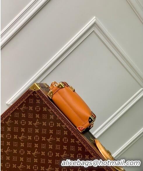 Most Popular Louis Vuitton Side Trunk PM Mini Bag in Grained Leather Orange M23818 2024