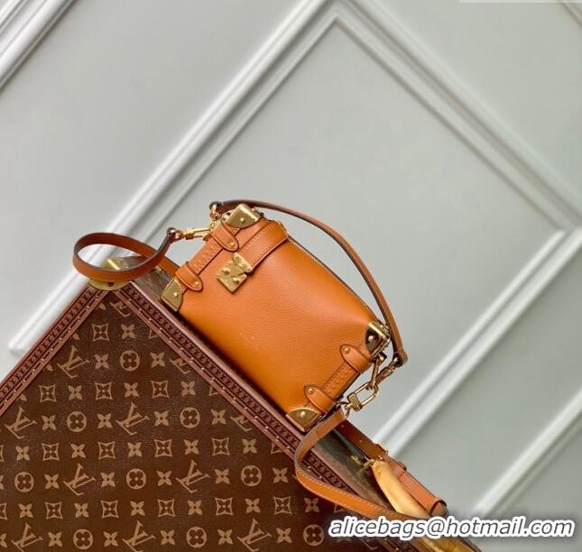 Most Popular Louis Vuitton Side Trunk PM Mini Bag in Grained Leather Orange M23818 2024