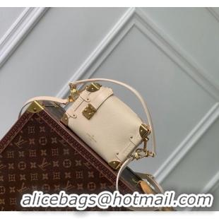 Buy Cheap Louis Vuitton Side Trunk PM Mini Bag in Grained Leather M23915 Chalk White 2024