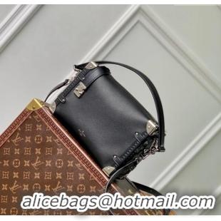 Buy Fashionable Louis Vuitton Side Trunk MM Bag in Grained Leather M25160 Black 2024