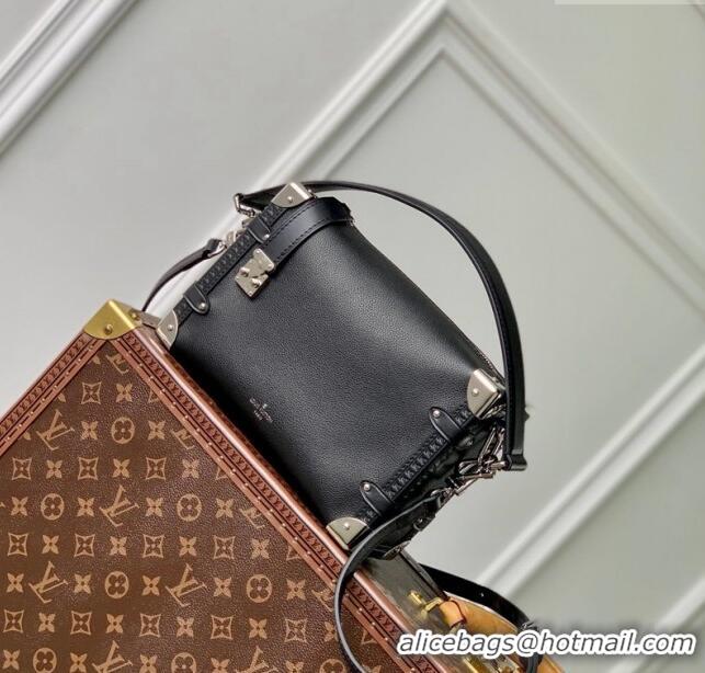 Buy Fashionable Louis Vuitton Side Trunk MM Bag in Grained Leather M25160 Black 2024