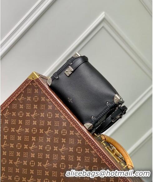 Buy Fashionable Louis Vuitton Side Trunk MM Bag in Grained Leather M25160 Black 2024