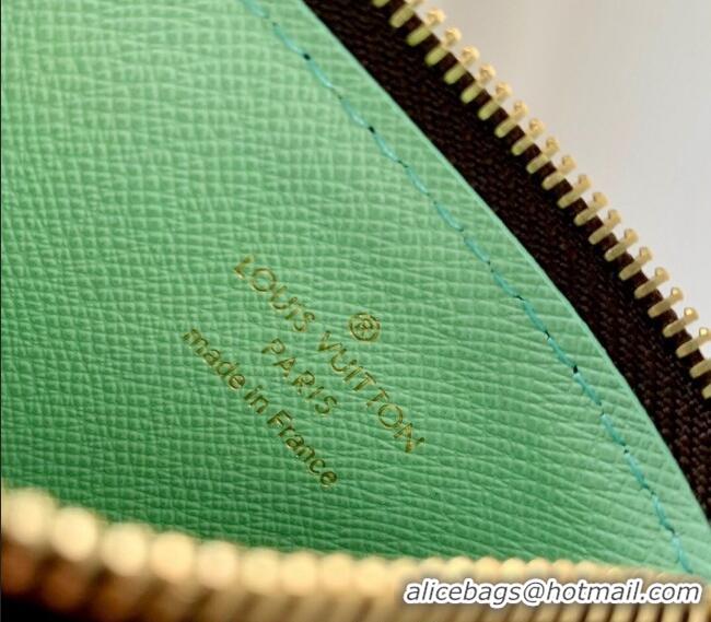 Top Grade Louis Vuitton Romy Card Holder in Monogram Canvas and Leather M82938 Green 2024