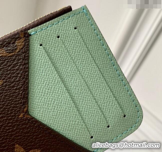 Top Grade Louis Vuitton Romy Card Holder in Monogram Canvas and Leather M82938 Green 2024