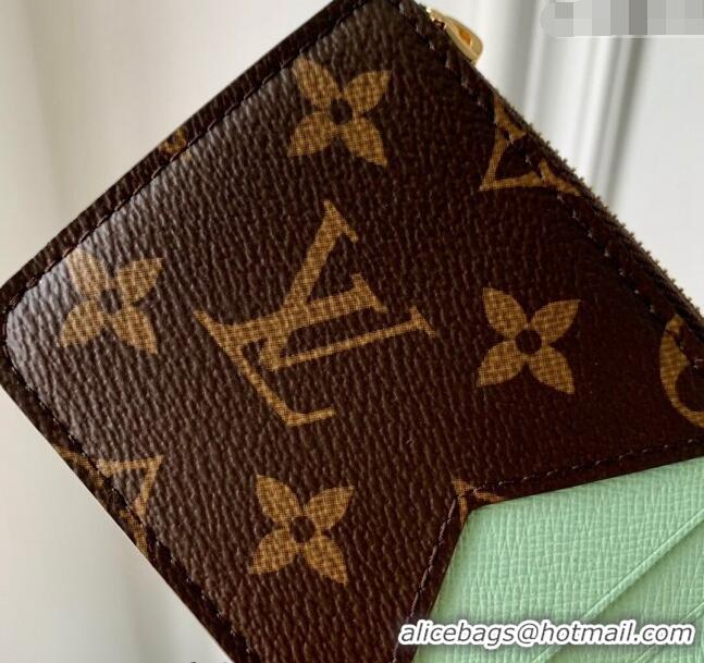 Top Grade Louis Vuitton Romy Card Holder in Monogram Canvas and Leather M82938 Green 2024