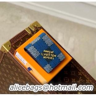 Good Quality Louis Vuitton Multiple Wallet in Damier Heritage Canvas N40676 Blue 2024