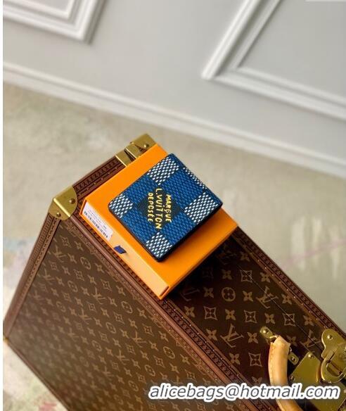 Good Quality Louis Vuitton Multiple Wallet in Damier Heritage Canvas N40676 Blue 2024