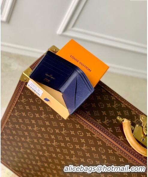 Good Quality Louis Vuitton Multiple Wallet in Damier Heritage Canvas N40676 Blue 2024