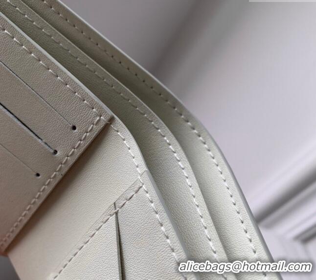 Pretty Style Louis Vuitton Multiple Wallet in Monogram Shadow Calfskin M83380 White 2024