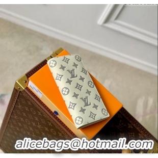 Promotional Louis Vuitton Brazza Wallet in Monogram Shadow Calfskin M61697 White 2024