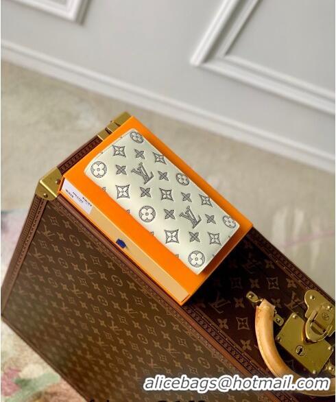 Promotional Louis Vuitton Brazza Wallet in Monogram Shadow Calfskin M61697 White 2024