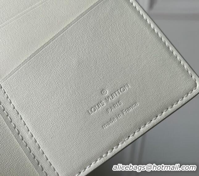 Promotional Louis Vuitton Brazza Wallet in Monogram Shadow Calfskin M61697 White 2024